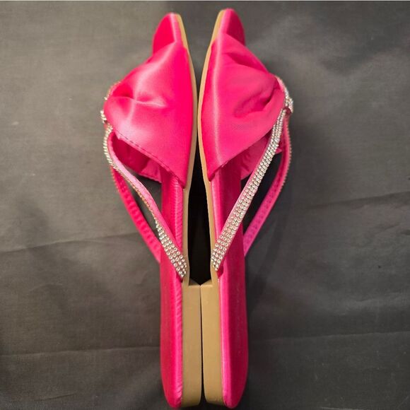 BRABD NEW TOP MODA BOWNOT RHINESTONE SATIN SQUARE TOE SANDAL G1 - Picture 12 of 16